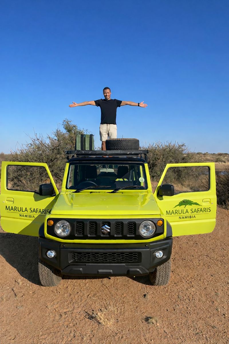 Namibia safari lone traveller